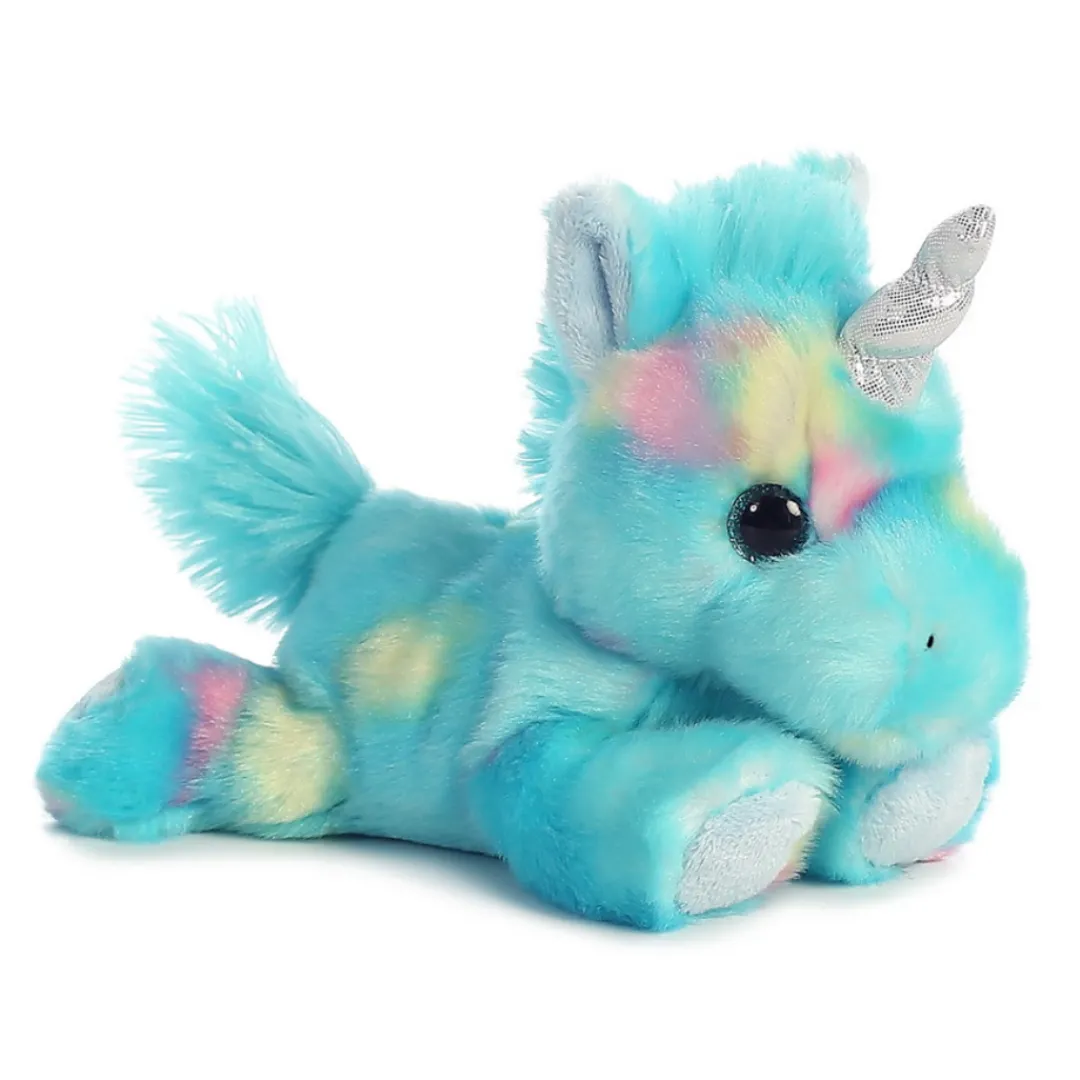 Butterfly Creek Unicorns | Mythical Creatures-Blue Jellyroll Unicorn Soft Toy