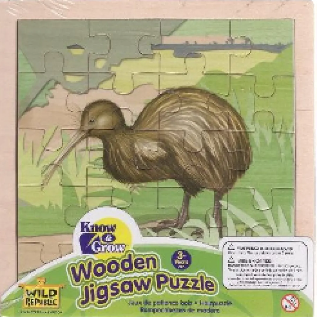 Butterfly Creek New Zealand | Under $100.00-Brown Kiwi Wooden Puzzle | Kiwi Puzzle |
