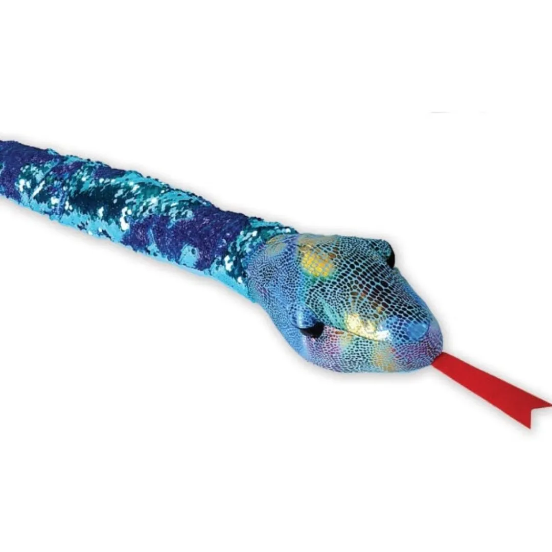 Butterfly Creek Snakes | Under $100.00-Sequin Snake Plush - Teal to Purple