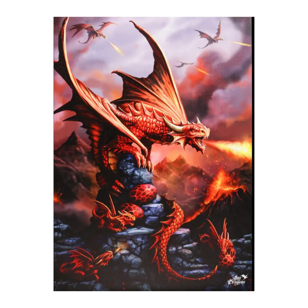 Butterfly Creek Under $100.00 | Under $50.00-Small Dragon Fire Canvas | Dragon Artwork |