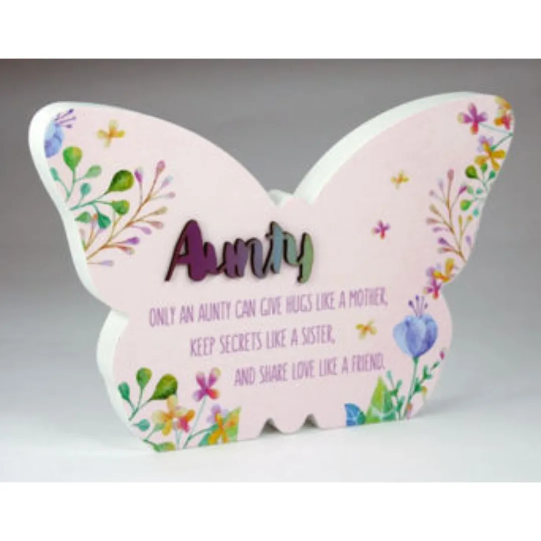 Butterfly Creek Butterflies | Under $100.00-Spring Butterfly Plaque - Aunty | Butterfly Plaque |