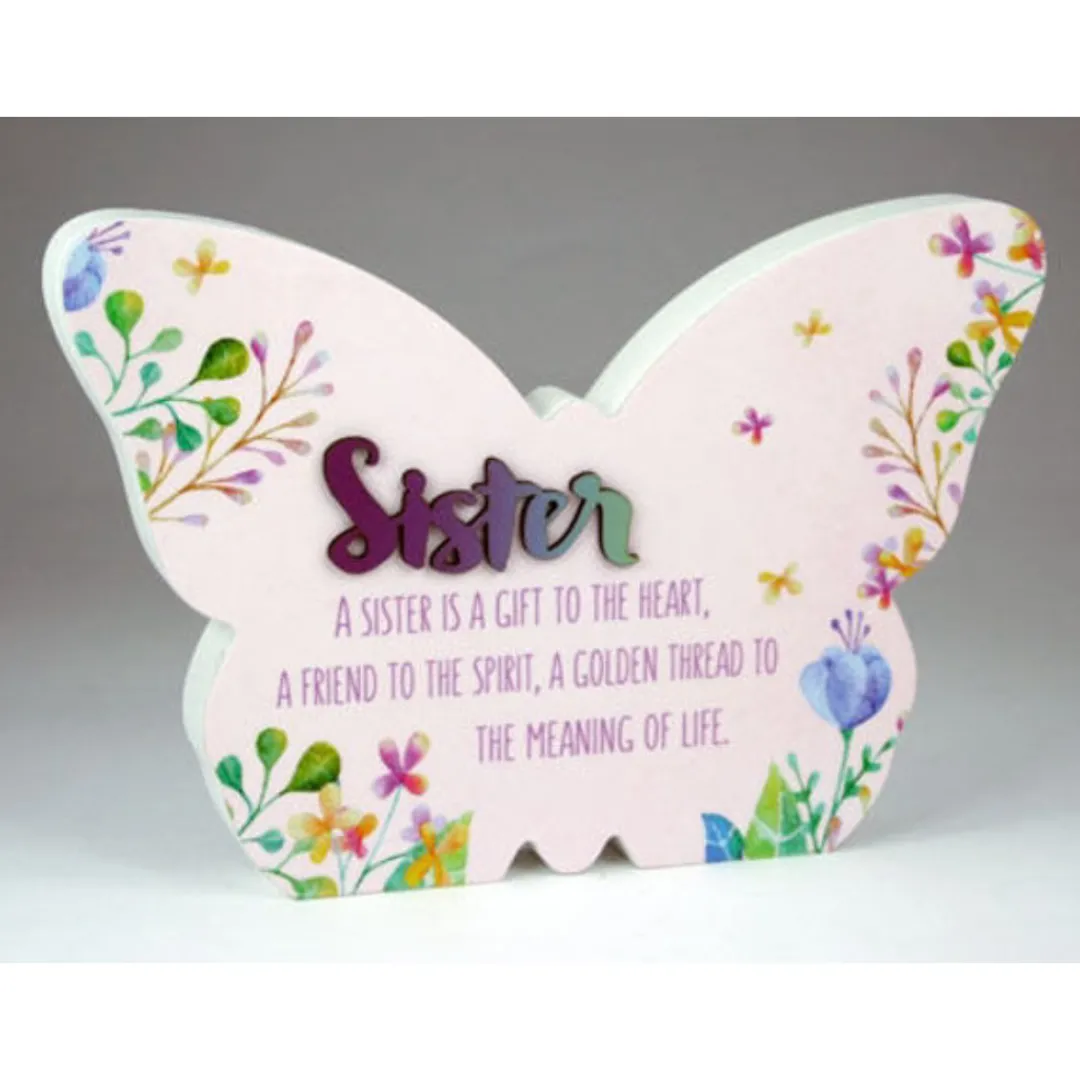 Butterfly Creek Under $100.00 | Under $50.00-Spring Butterfly Plaque - Sister | Butterfly Plaque |